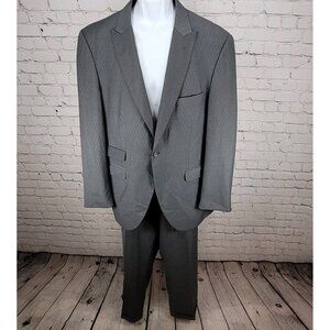 T-Fusion Italy Charcoal Diamond Durango 2 Piece Suit Set Size 46L 40W (36x31)